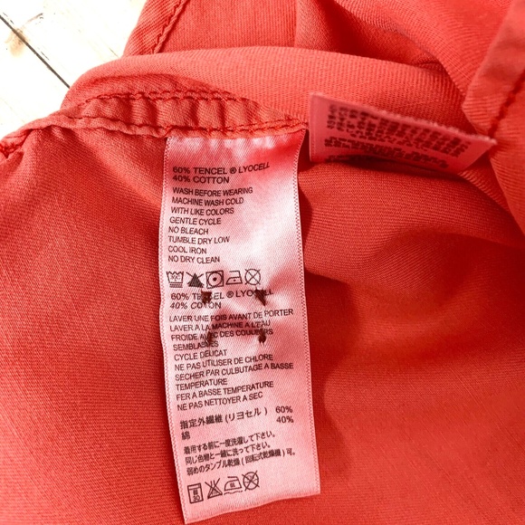 Tommy Bahama Jeans Island Crafted Mens Short Sleeve Button Front Shirt Orange XL - Picture 7 of 7